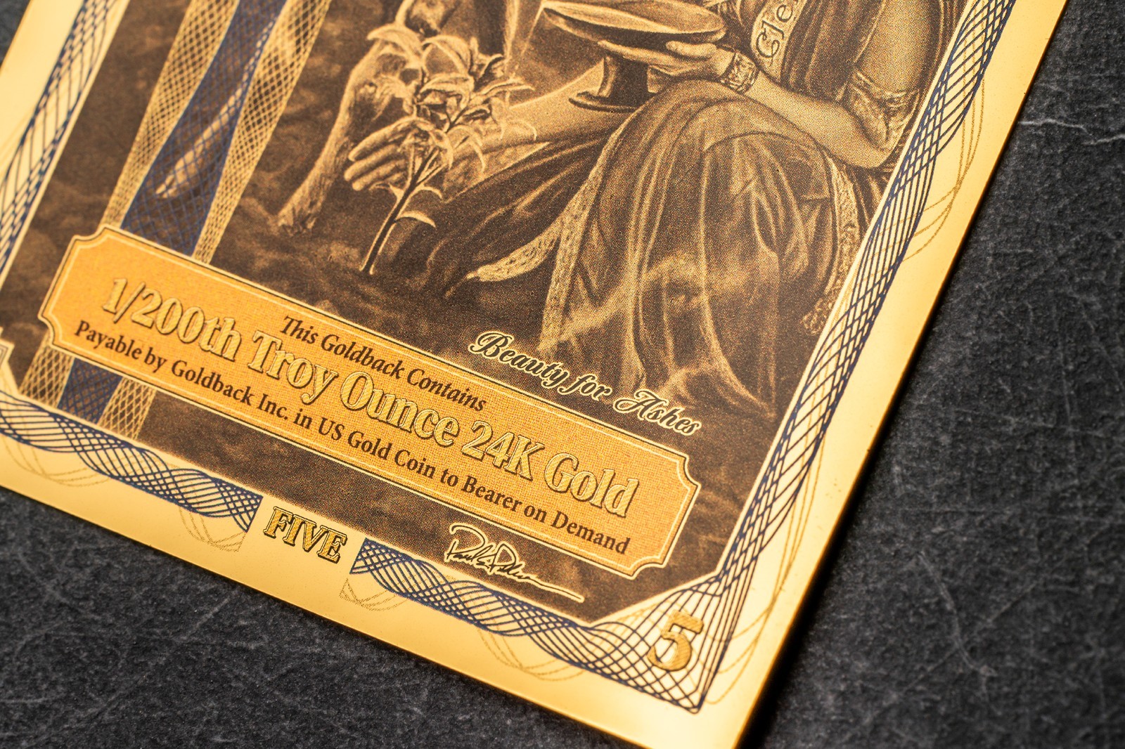 2026 - 5 IDAHO Goldback Aurum Gold Foil Note 1/200 oz 24kt .999 Fine PRESALE