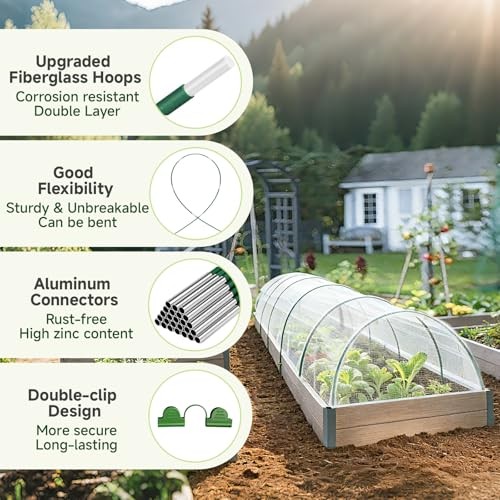 25pcs Garden Hoops Rust-Free Fiberglass Greenhouse Hoops