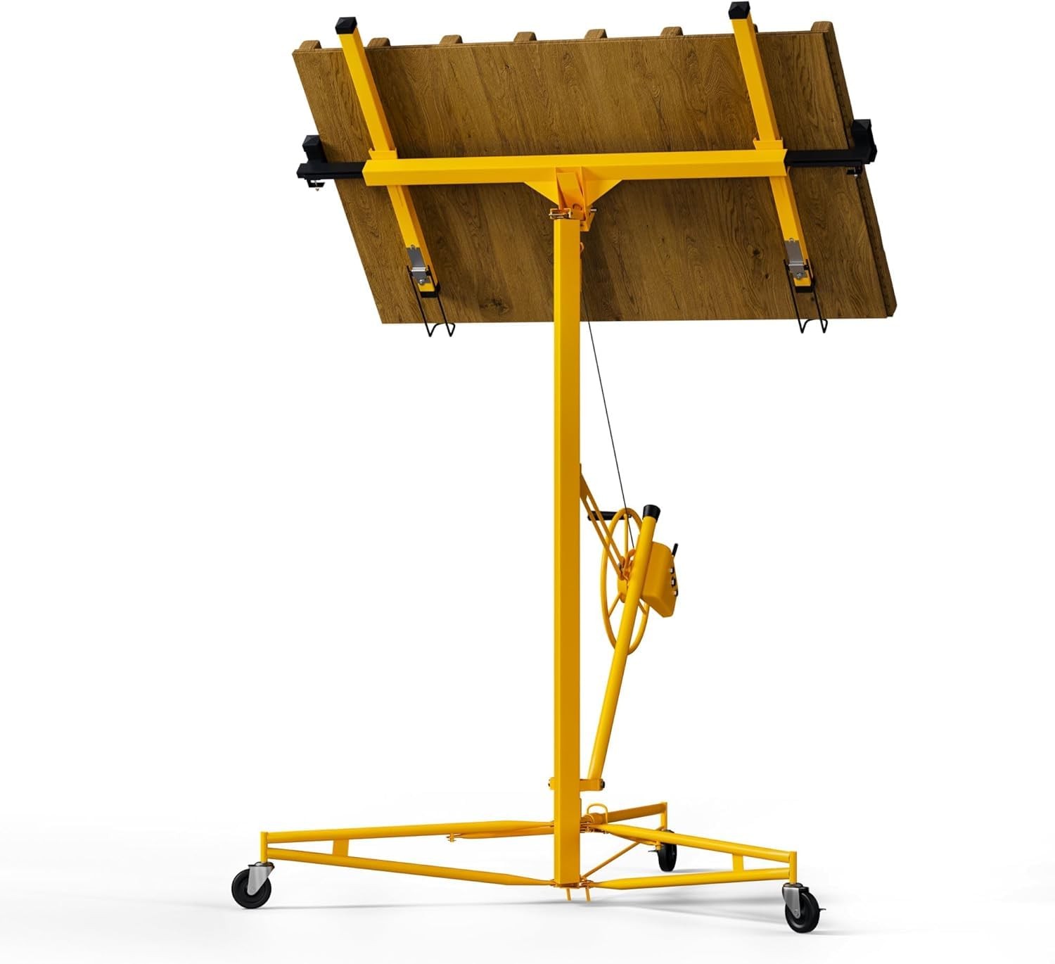 11FT Drywall Lift Panel Hoist Sheetrock Plasterboard Jack Lifter 150LBS W/ Wheel