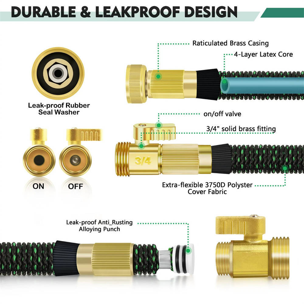 Durable Leak Proof Expandable Flexible Garden Water Hose 25/50/75/100/150ft