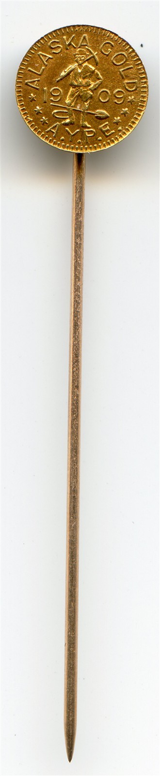 1909 $1/4 AYPE Alaska, California Fractional Gold, Harts Coins of West, Stickpin