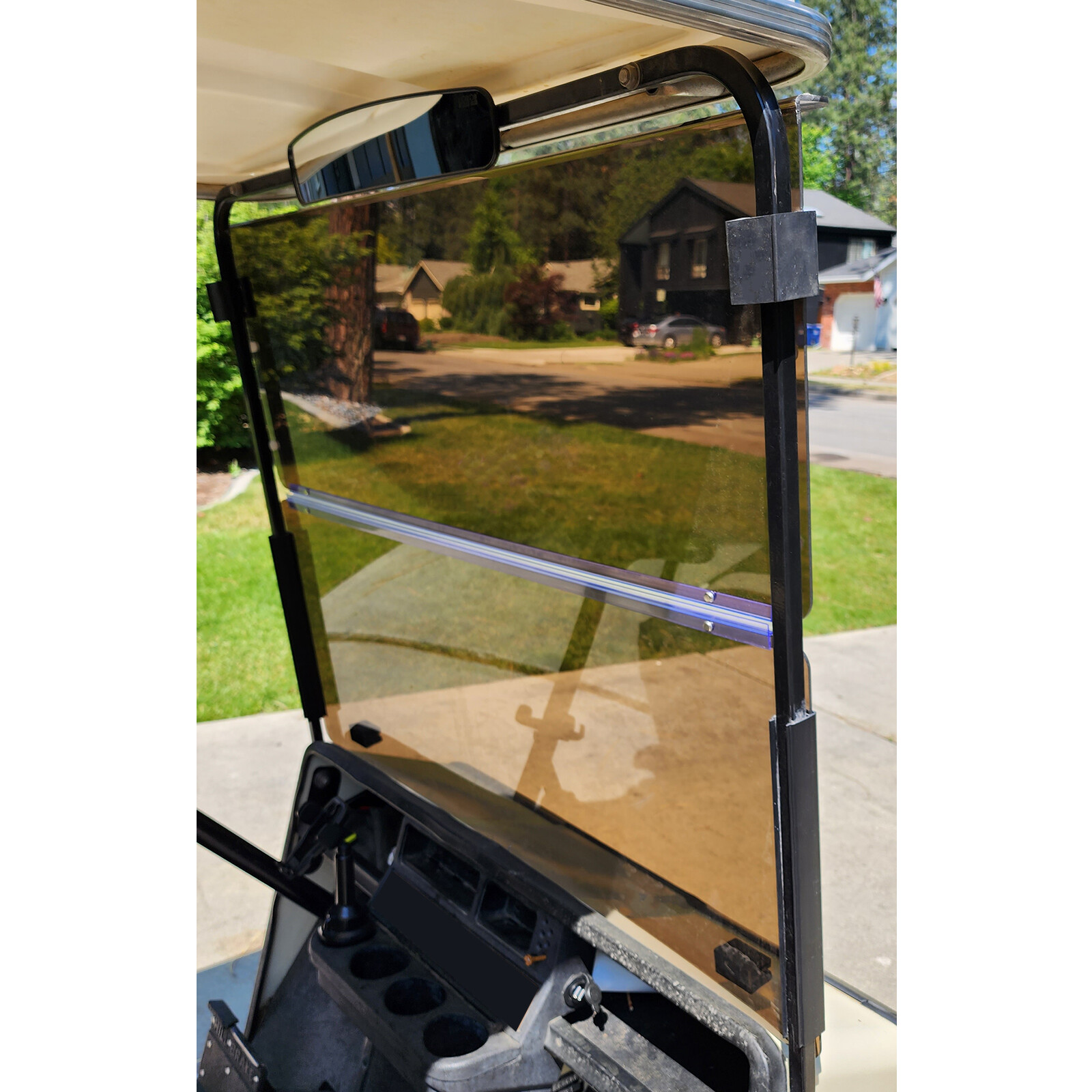 Tinted Fold Down Golf Cart Windshield Windscreen For EZGO Marathon 1986-1994.5