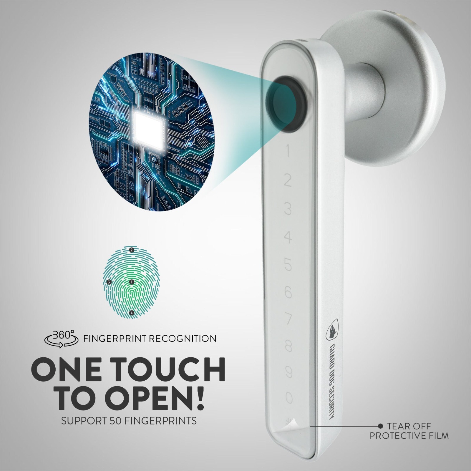 Biometric Smart Lock Ziplock | Handle Lock w/ 4-Ways to Unlock