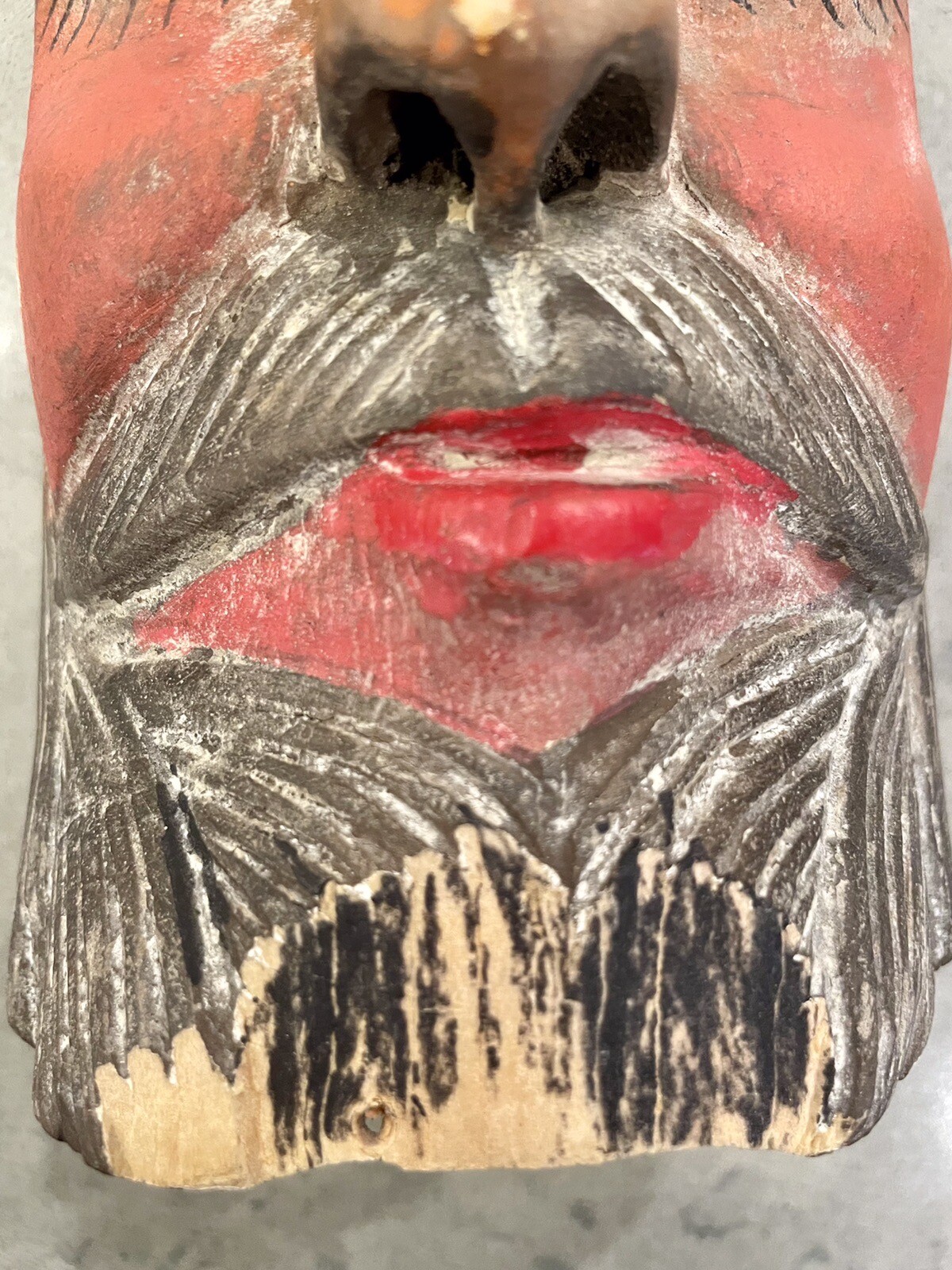 Antique MEXICAN Michoacan FOLK ART Vintage Man FACE WOOD DANCE Festival mask