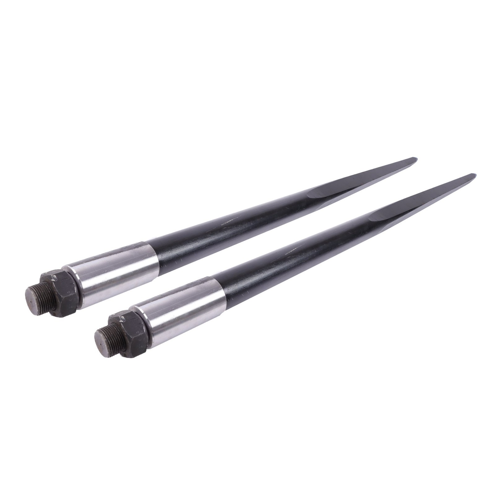 49IN Hay Spike Bale Spear 4500lb Capacity Spike Fork Fit For Tractor Black 2 Pcs