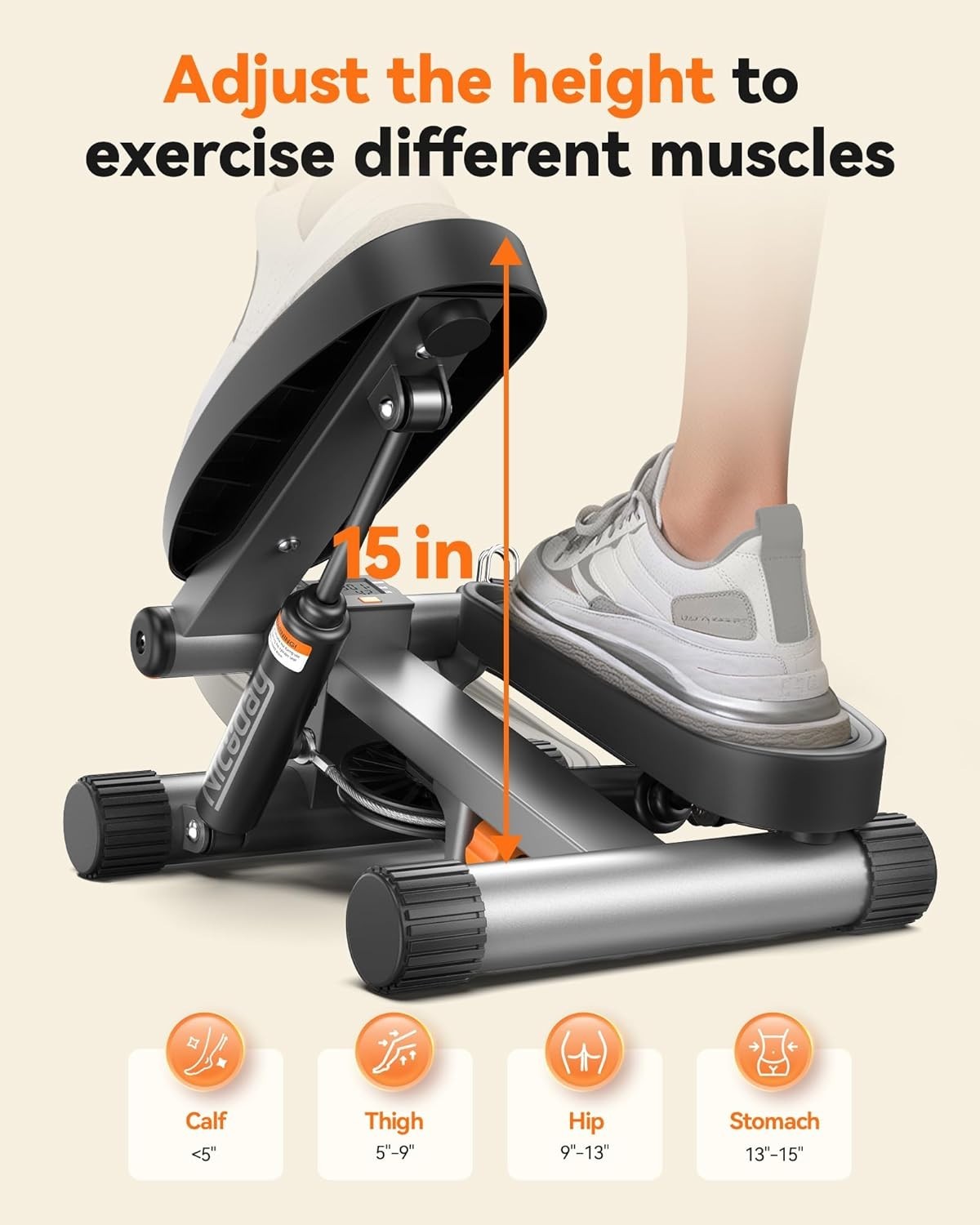 Niceday Steppers for Exercise, Stair Stepper with Resistance Bands, Mini Stepper