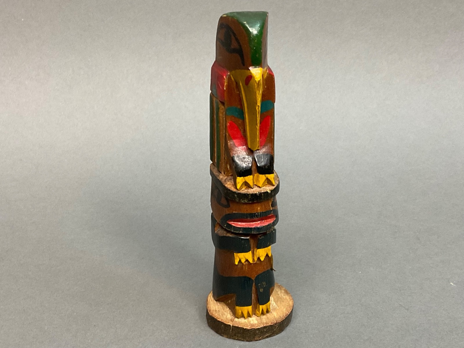 Native American Indian; Ye Olde Curiosity Shop; Cedar Wood Carved; 6-3/4" Totem