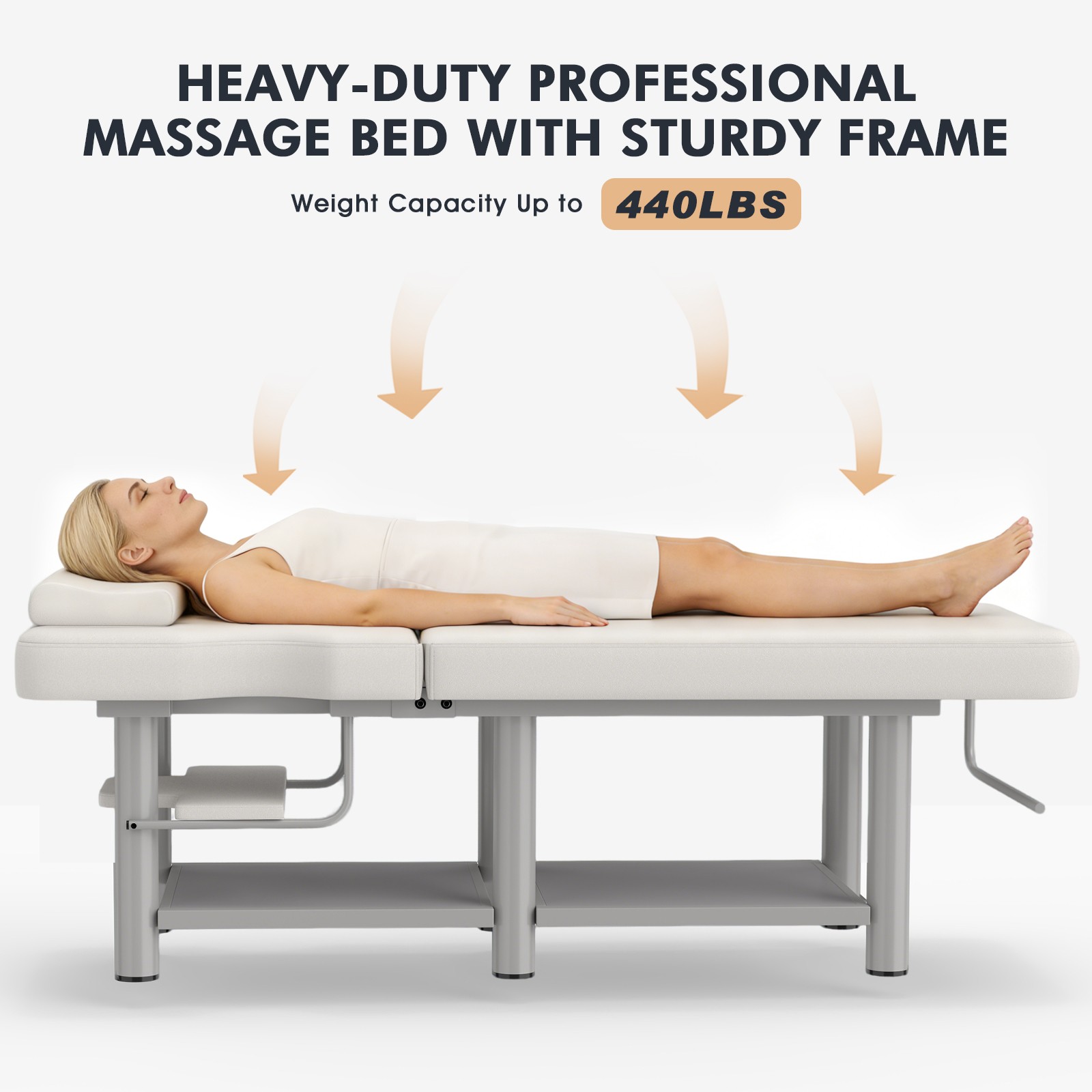 Pro Massage Treatment Table Facial Bed Adjust Backrest Open-Chest Salon Beauty