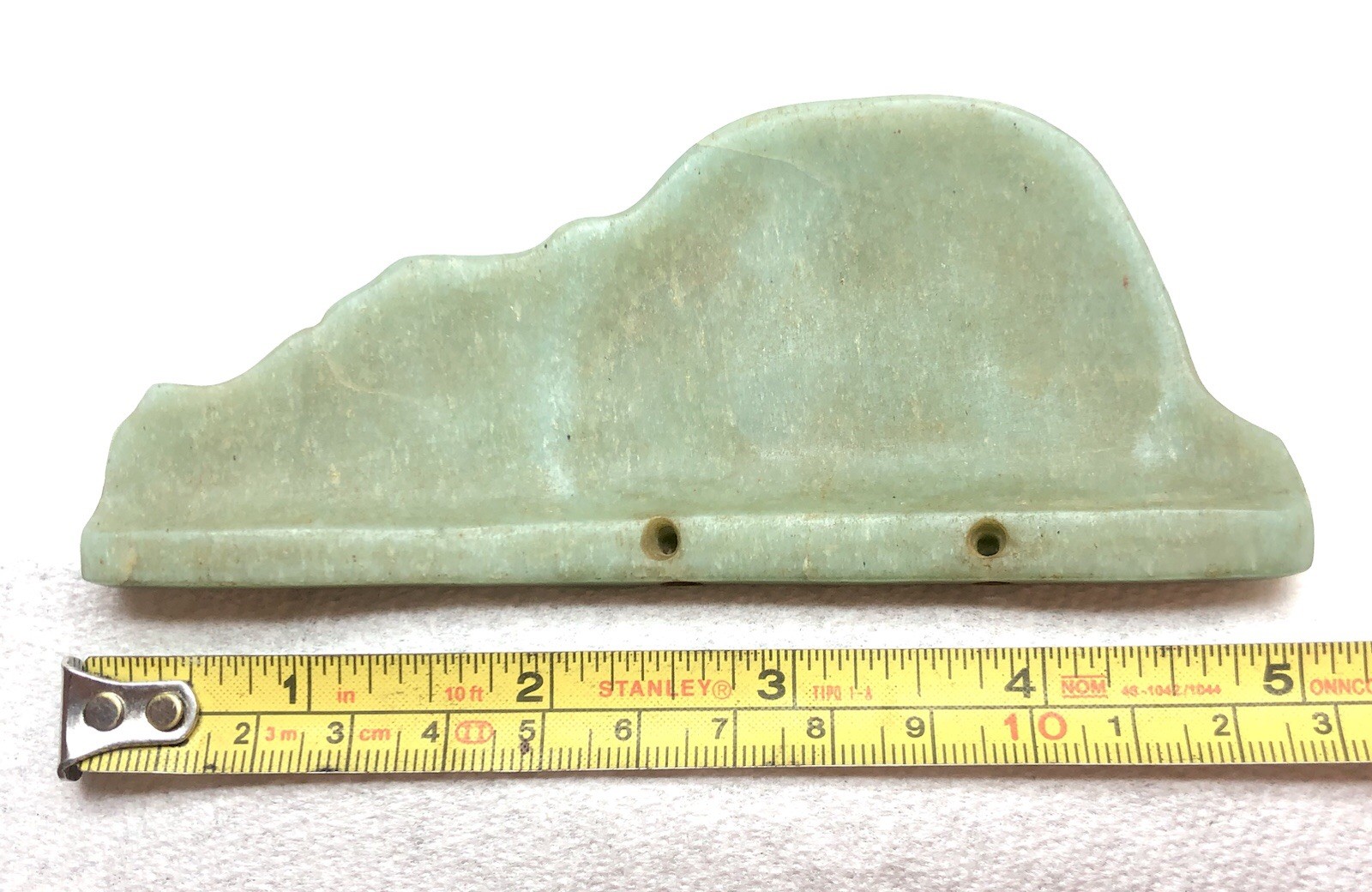 Pre-Columbian Olmec Jade Stone Spoon / Pendant “Saurian” Translucent