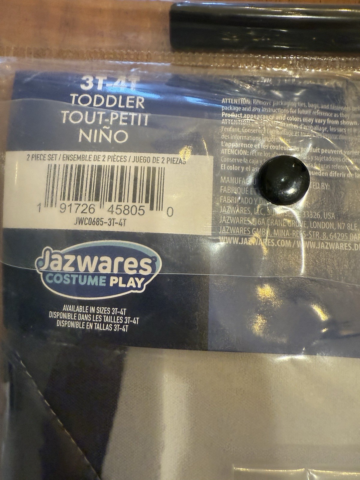 STAR WARS Stormtrooper Padded Jumpsuit Headpiece Costume Toddler 3T-4T *NEW*