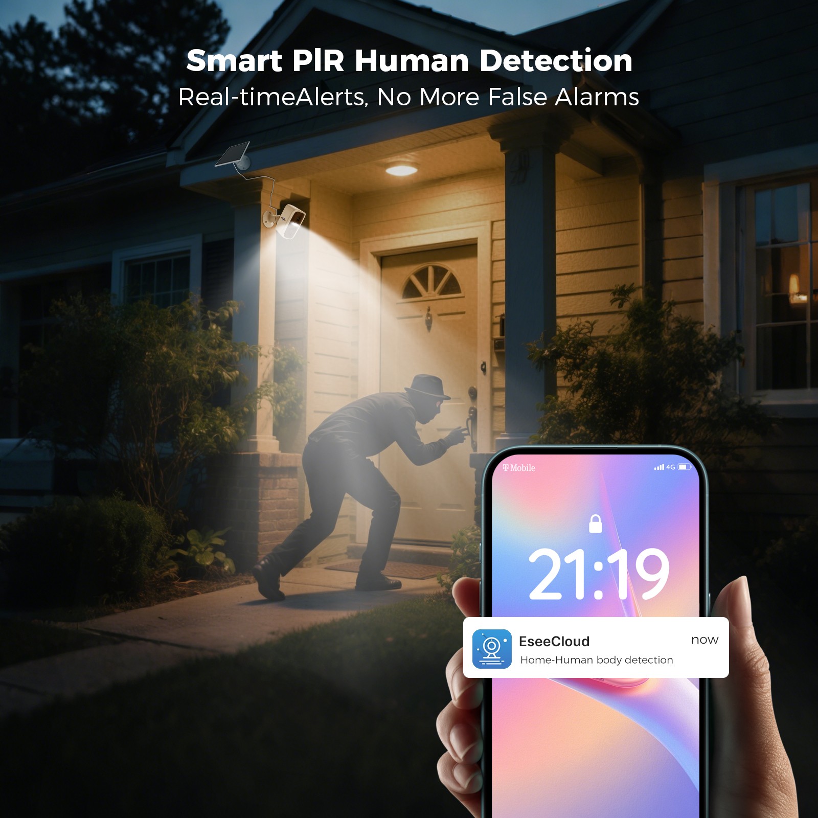 Hiseeu 10CH Solar Battery Powered 4MP Wireless Security Camera System 2Way Audio