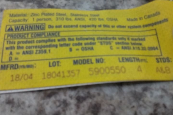 3M DBI-Sala 3400860 85 Ft Length 420 Lb Weight Cap Self-Retracting Lifeline