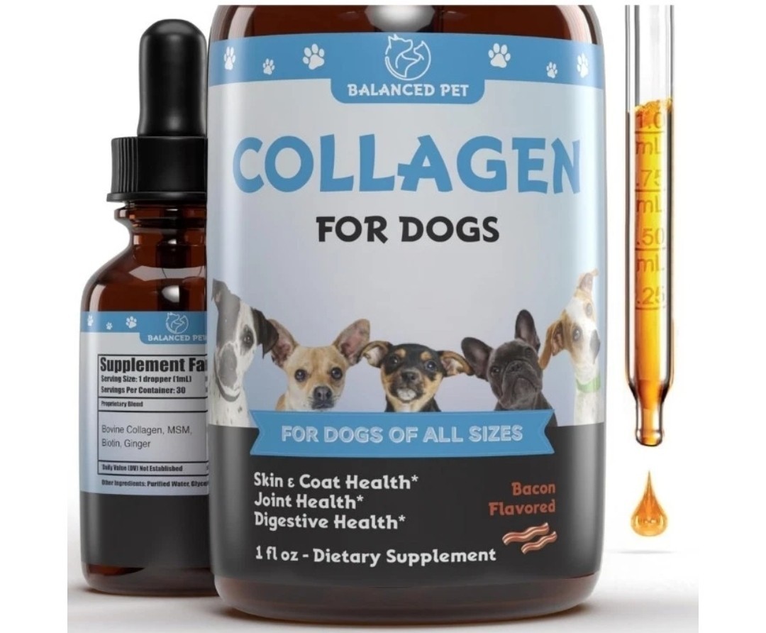 Collagen for Dogs - Skin and Coat for Dogs, Dog Liquid Collagen, Collagen for...