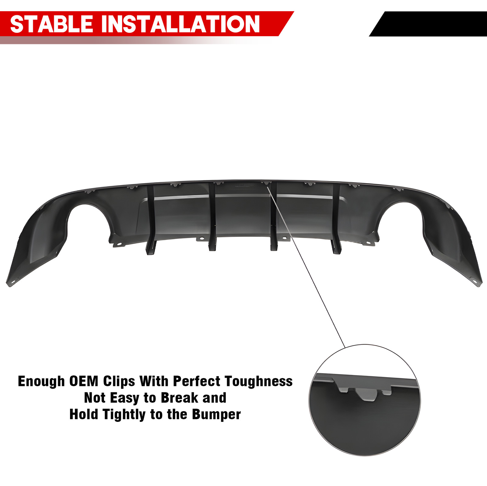 Rear Bumper Diffuser Lip Gloss Black For 2015-2023 Dodge Charger R/T SE SXT