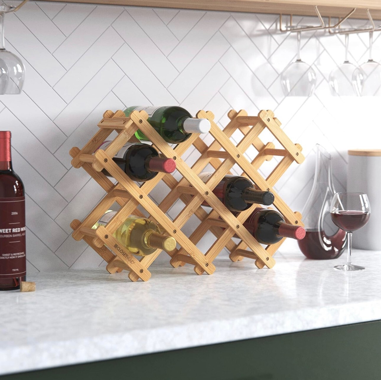 Bamboo Wine Rack, Wine Table Top Holder