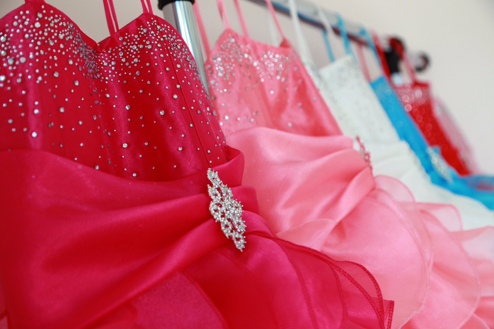 Organza Pleated Ruffled Flower girl dress Junior Bridesmaid Christmas Pageant