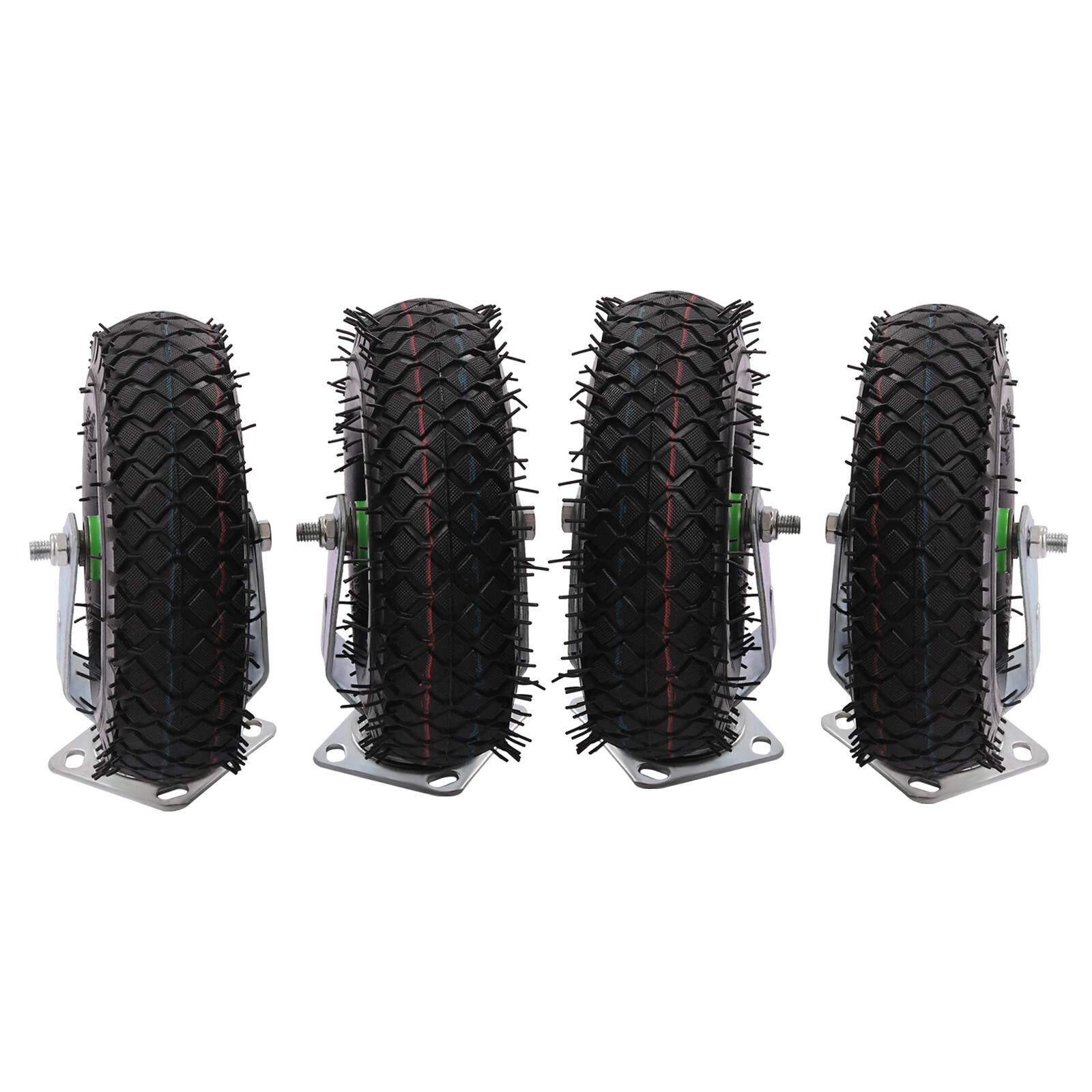 Heavy Duty 10 inch Caster Wheels 4 Pack Rubber Swivel Caster Inflatable Wheels