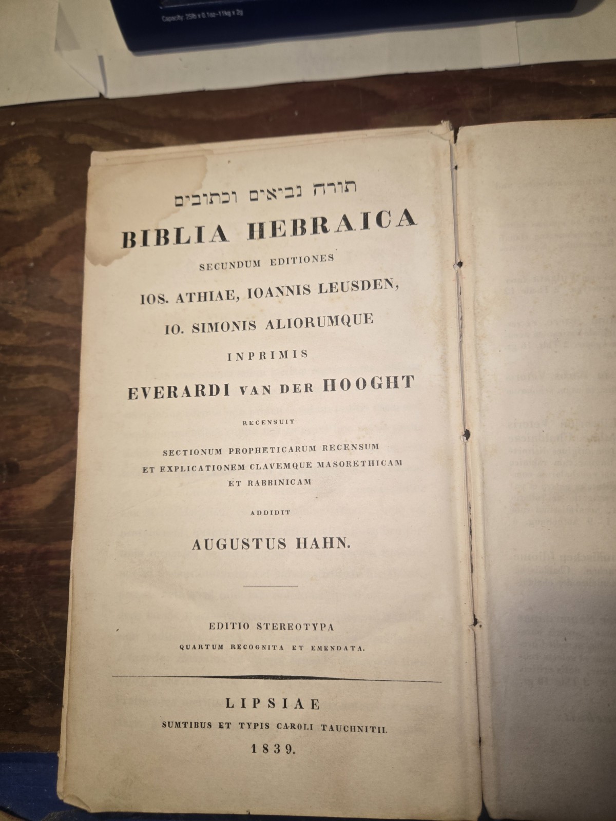 1839 Hebrew Bible