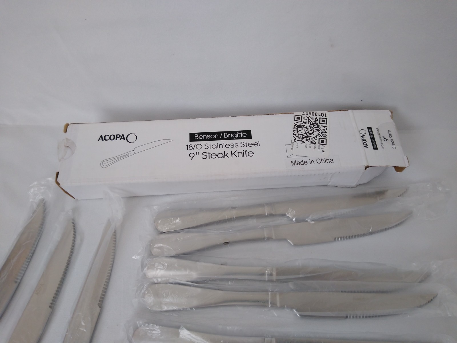 Acopa 18/0 Stainless Steel 9" Steak Knife 12 Pack Benson / Brigitte Flatware