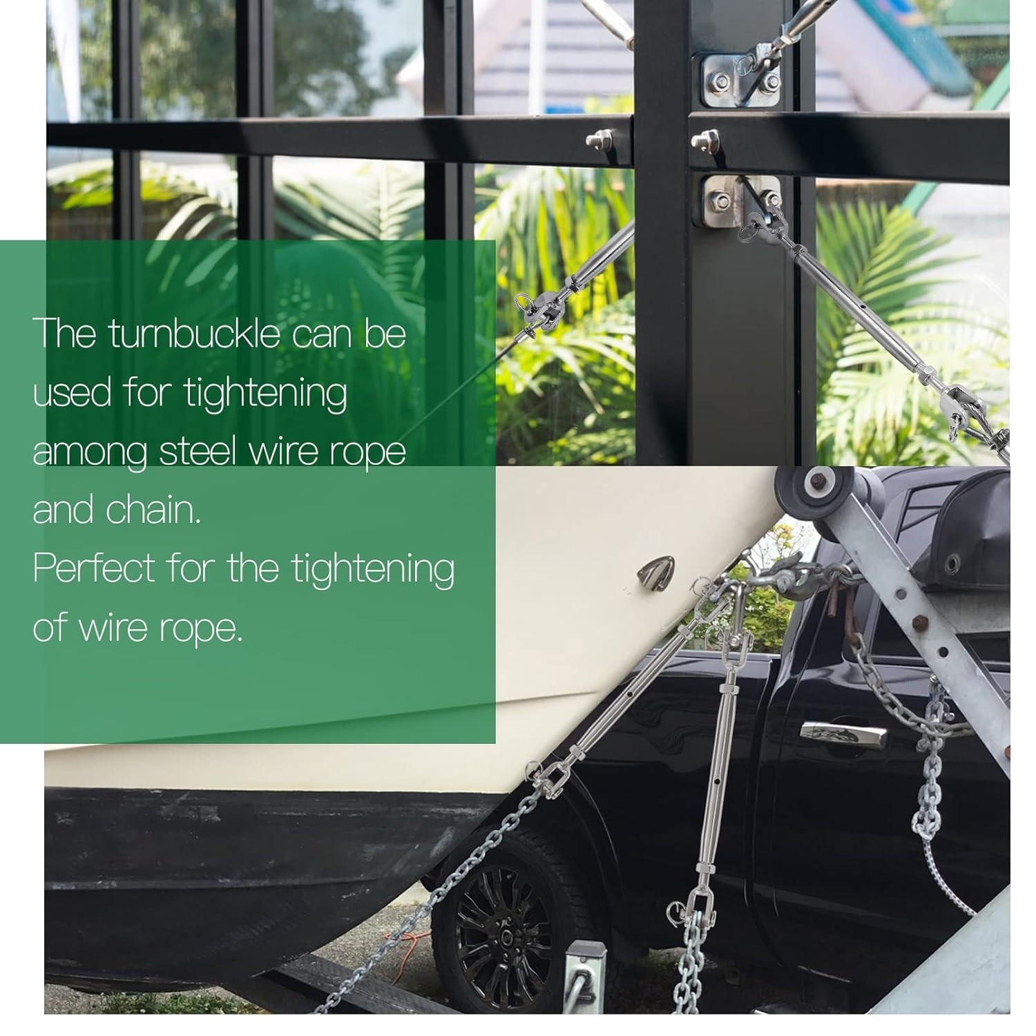 2PCS M6 Jaw and Jaw Turnbuckle, Stainless Steel Turnbuckle Heavy Duty Turn Buckl