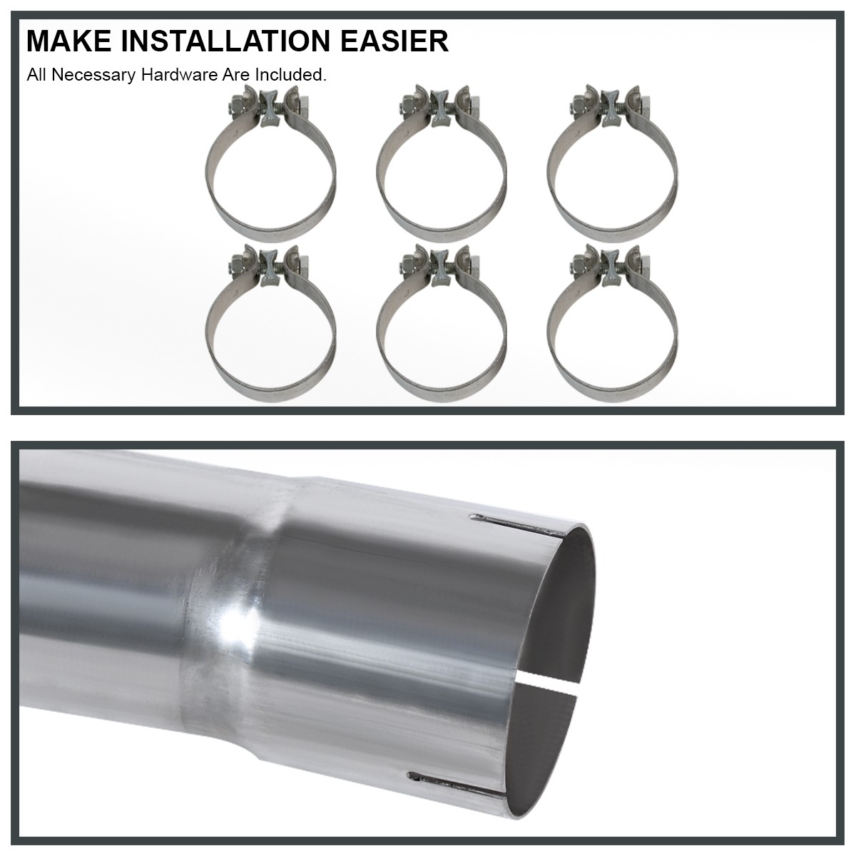 Fits 2015-2021 Mustang 2.3L EcoBoost Stainless Steel Dual Catback Exhaust System