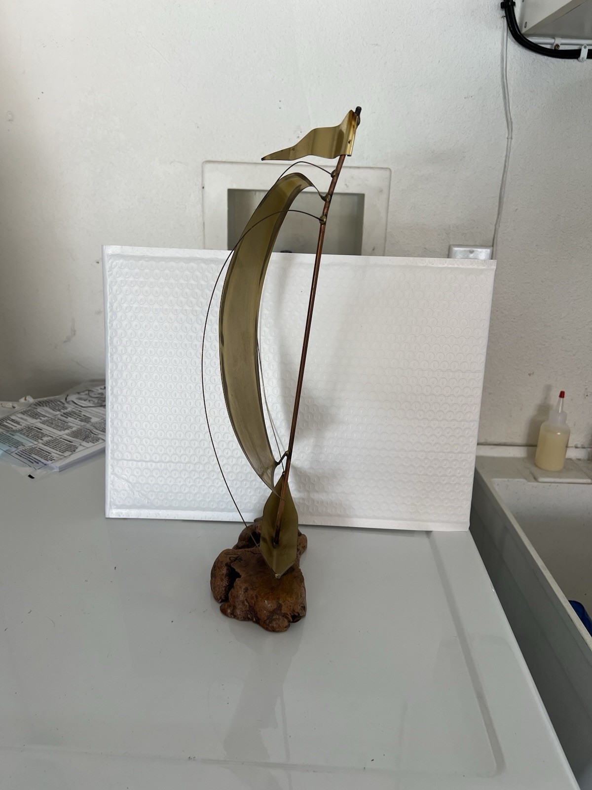 Brass Vintage/Antique Mid Century Modern Sail Boat Sculpture