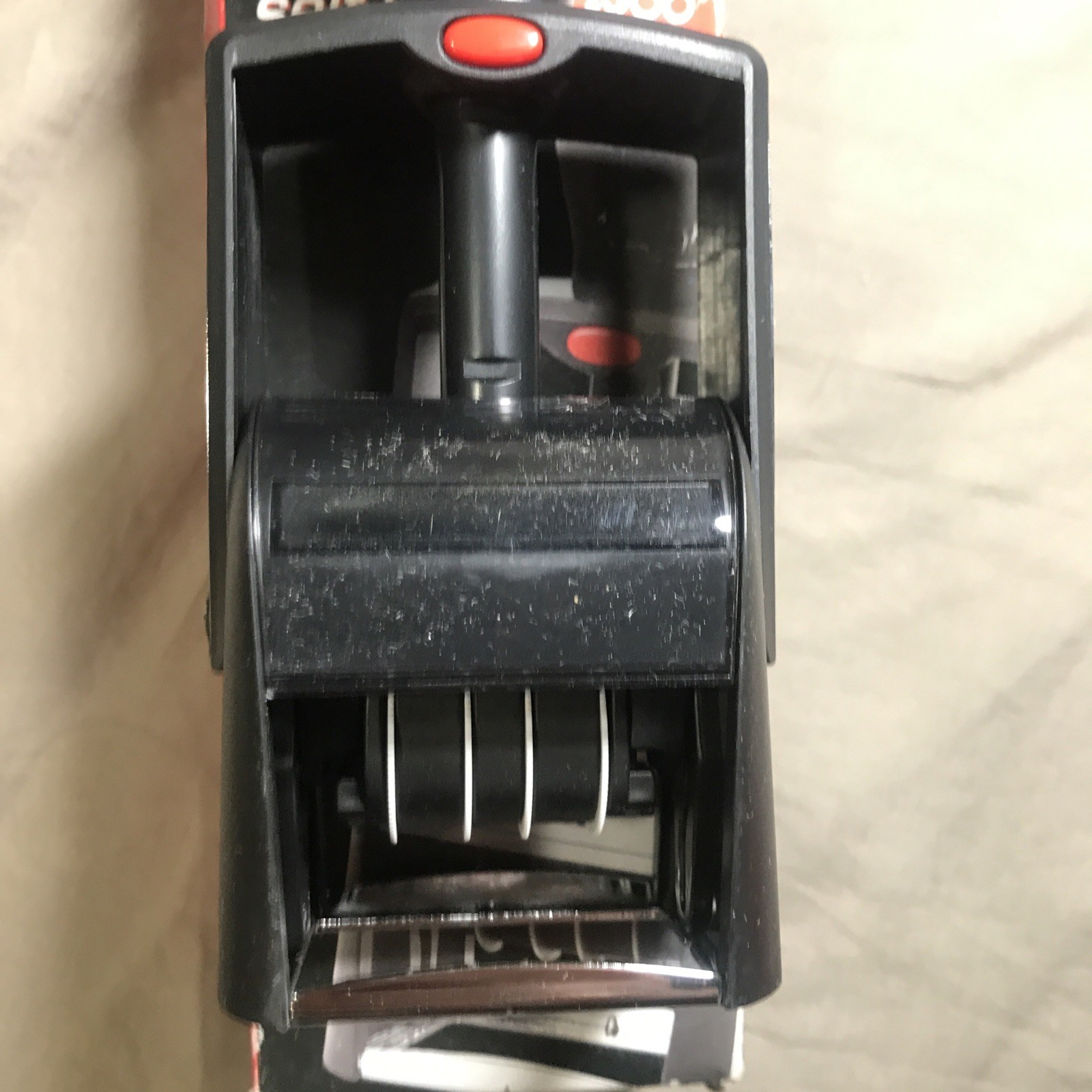 Used 2000 Plus Classic Line Premium Self Inker Date Stamp Black /open Box