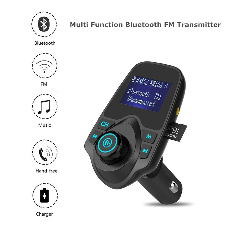 Bluetooth FM transmitter Adapter Dual USB charger for Car Stereo Radios Speakers