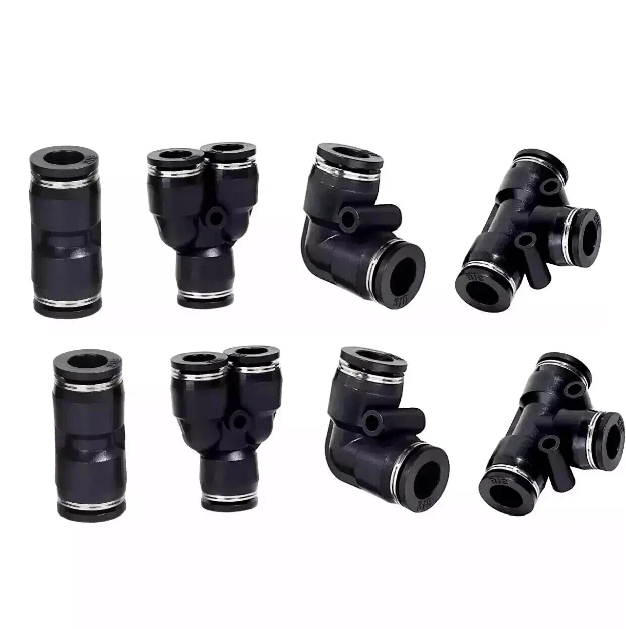 Air Line Tubing Kit 1/4'' OD 50ft Nylon Hose 1/4'' NPT Push to Connect Fittings