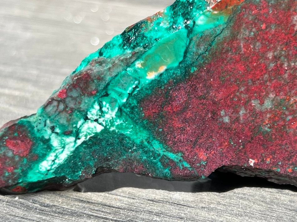 Sonora Sunrise Sunset Chrysocolla Cuprite 5.25"x2.25" Lapidary Rough Slab S1