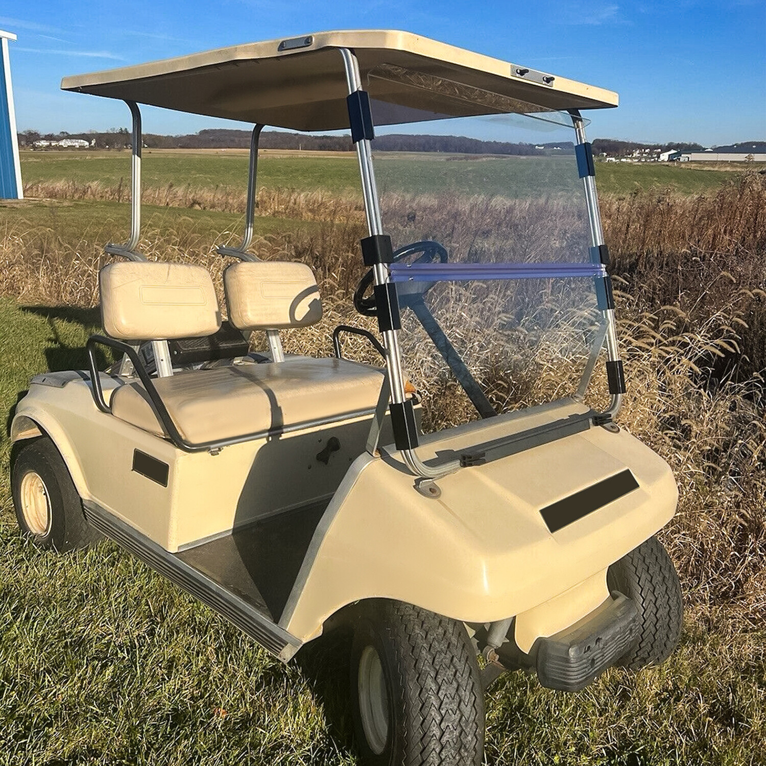Clear Folding Golf Cart Windshield Clear Acrylic For Club Car DS 1982-2000.5