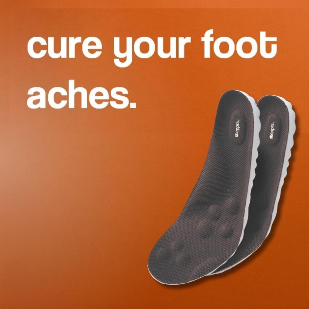 Original Stepprs Comfort Shoe Insoles Steppers Cloud Soles for Men Women (Black)