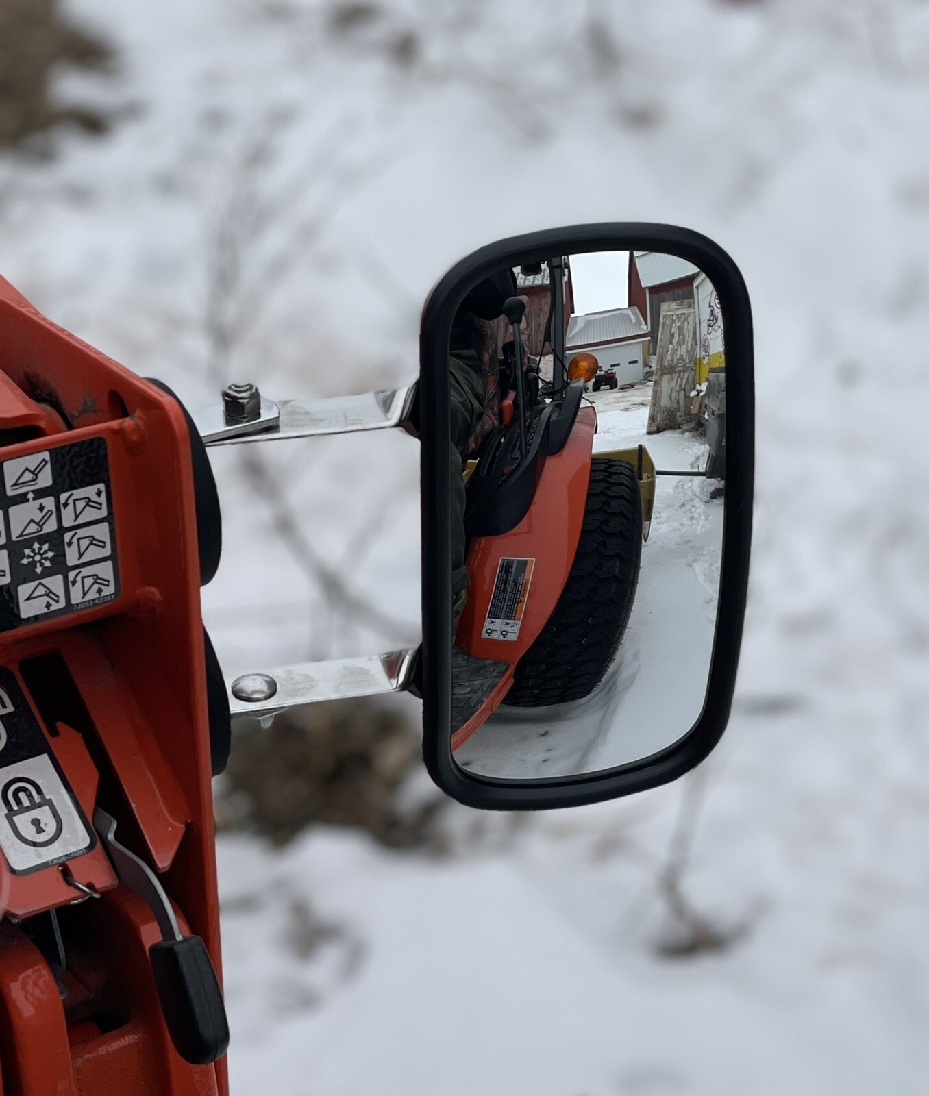 PREMIUM MAGNET MIRRORS Tractor/Skidsteer RUBBER COATED STAINLESS STEEL! kubota