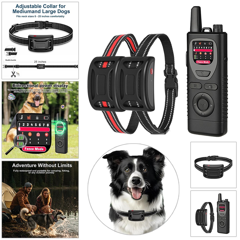 Electric Fence for Dogs 2 in 1 Wireless Dog Fence Collar Pet Containment System