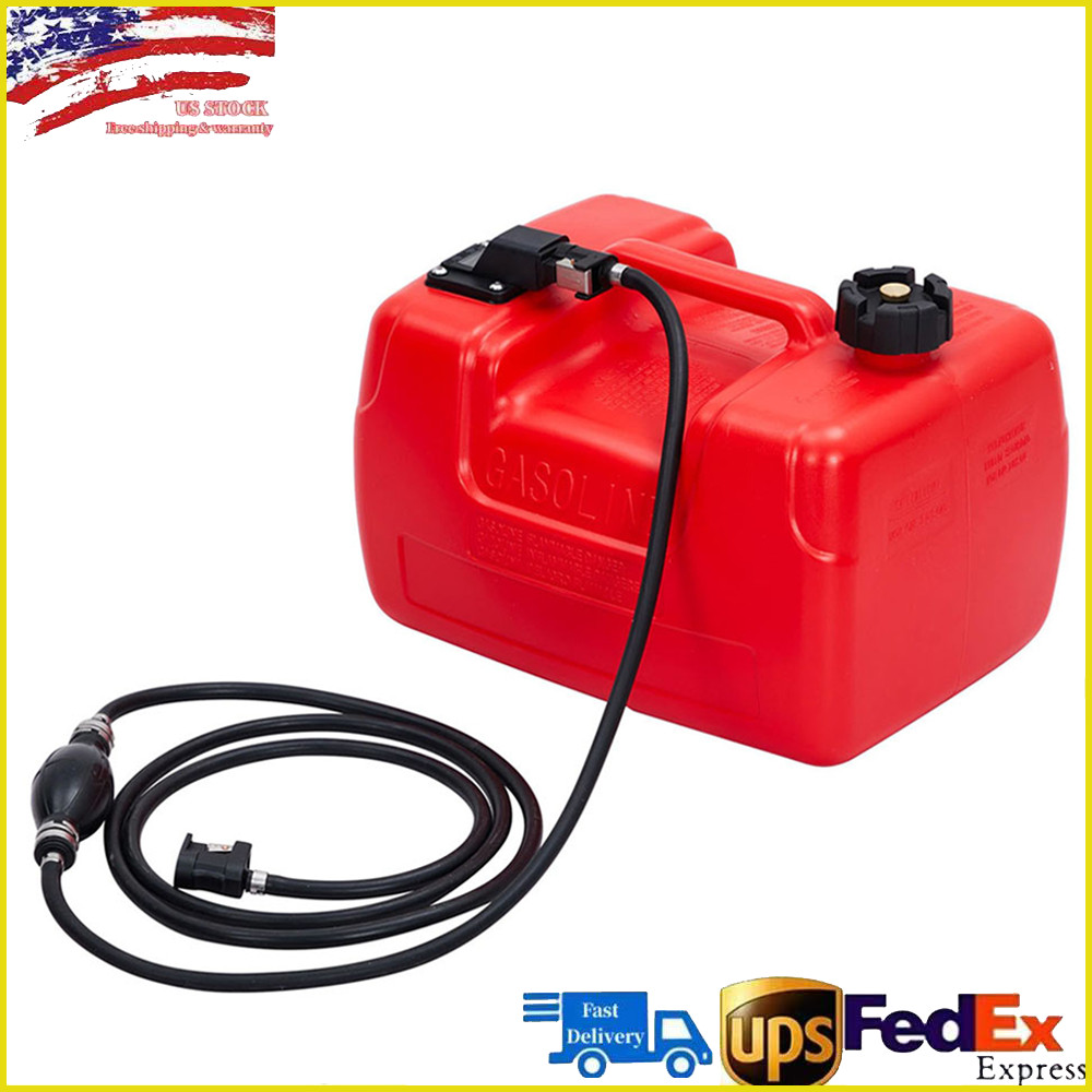 3 Gallon 12L Portable Boat Fuel Tank With Fill Hose For Marine Outboard Motor