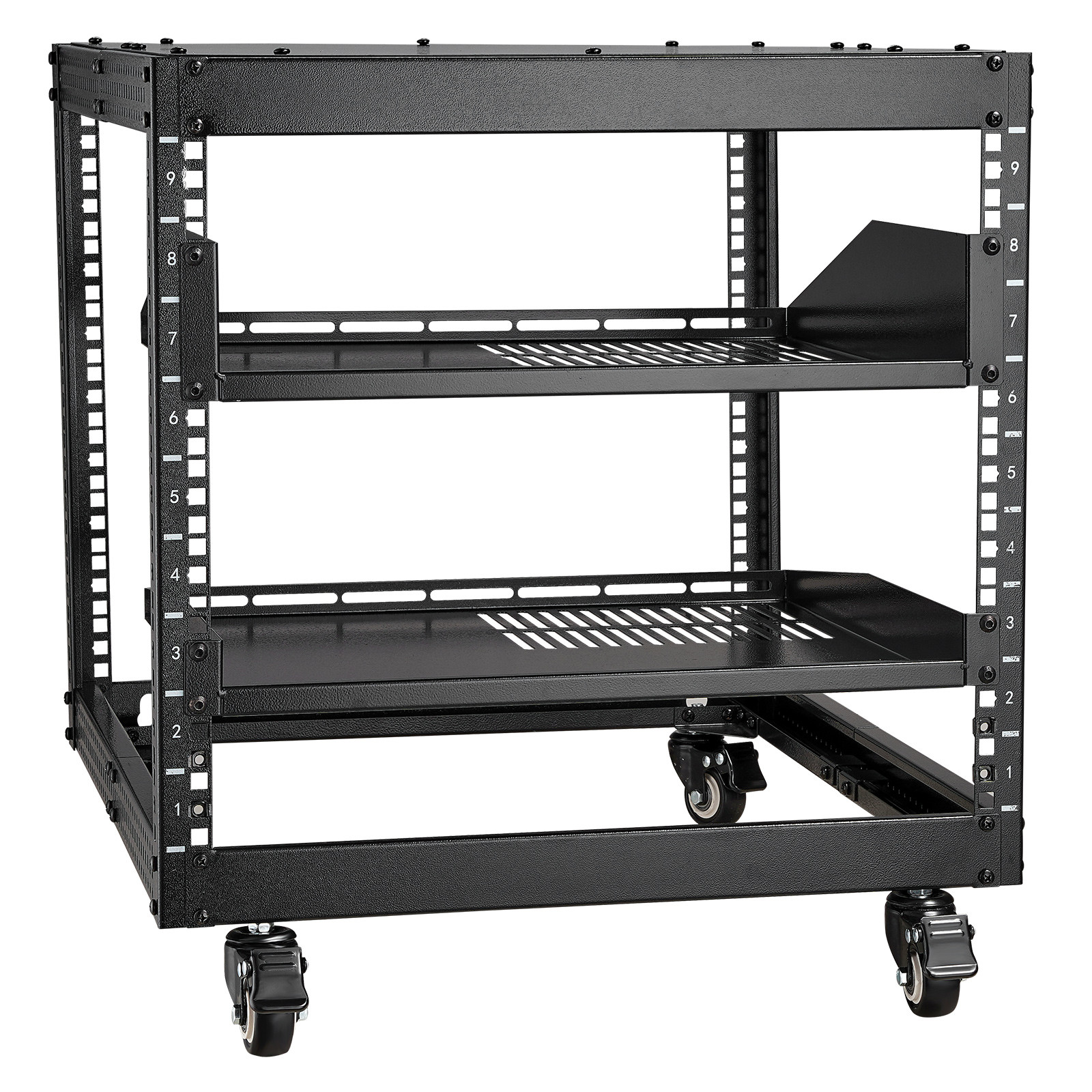 9U 4 Post Open Frame Server Rack Network Enclosure 23''-40'' Adjustable