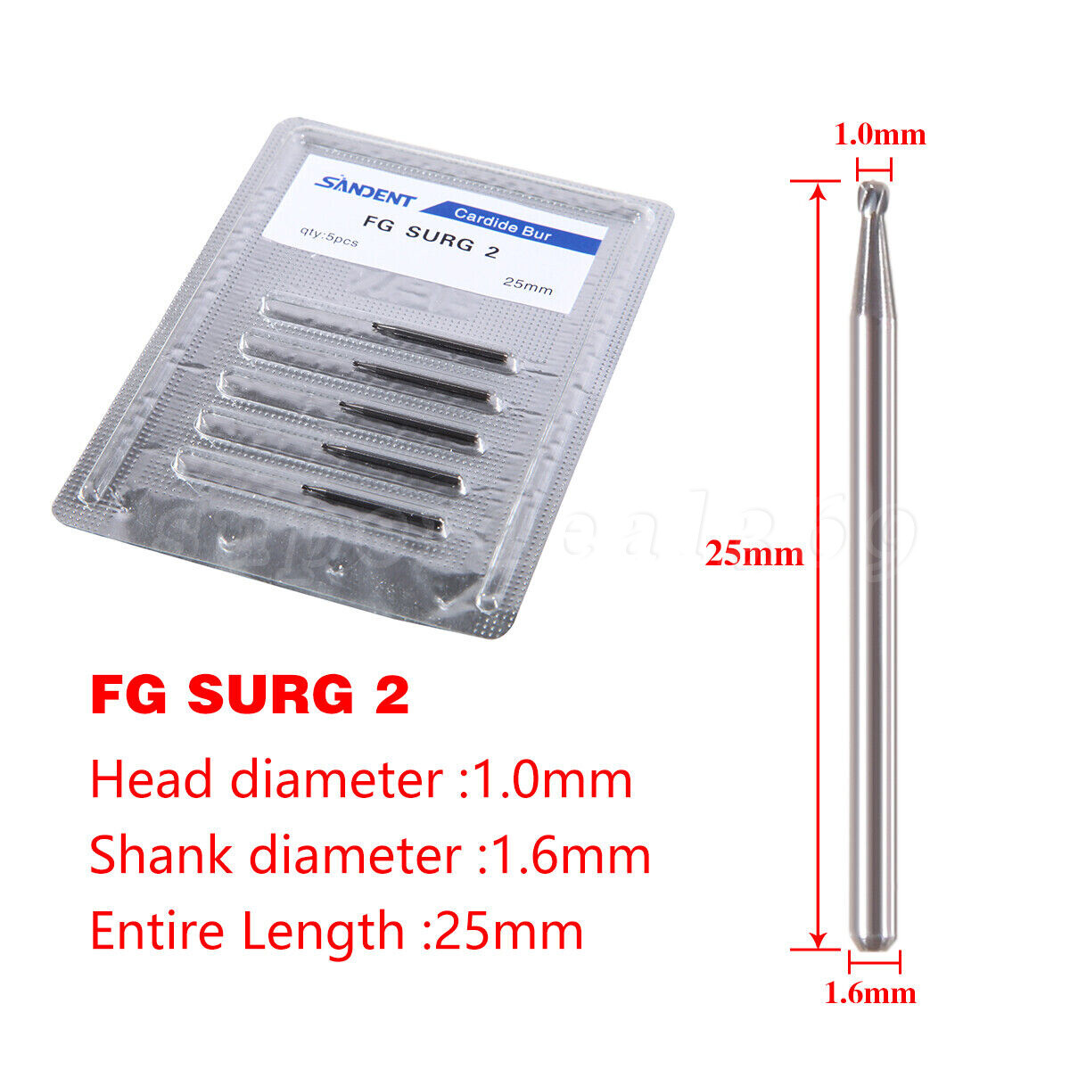 Dental Surgical Length Bur Round Long 4 557 330 25mm Carbide For High Speed ns