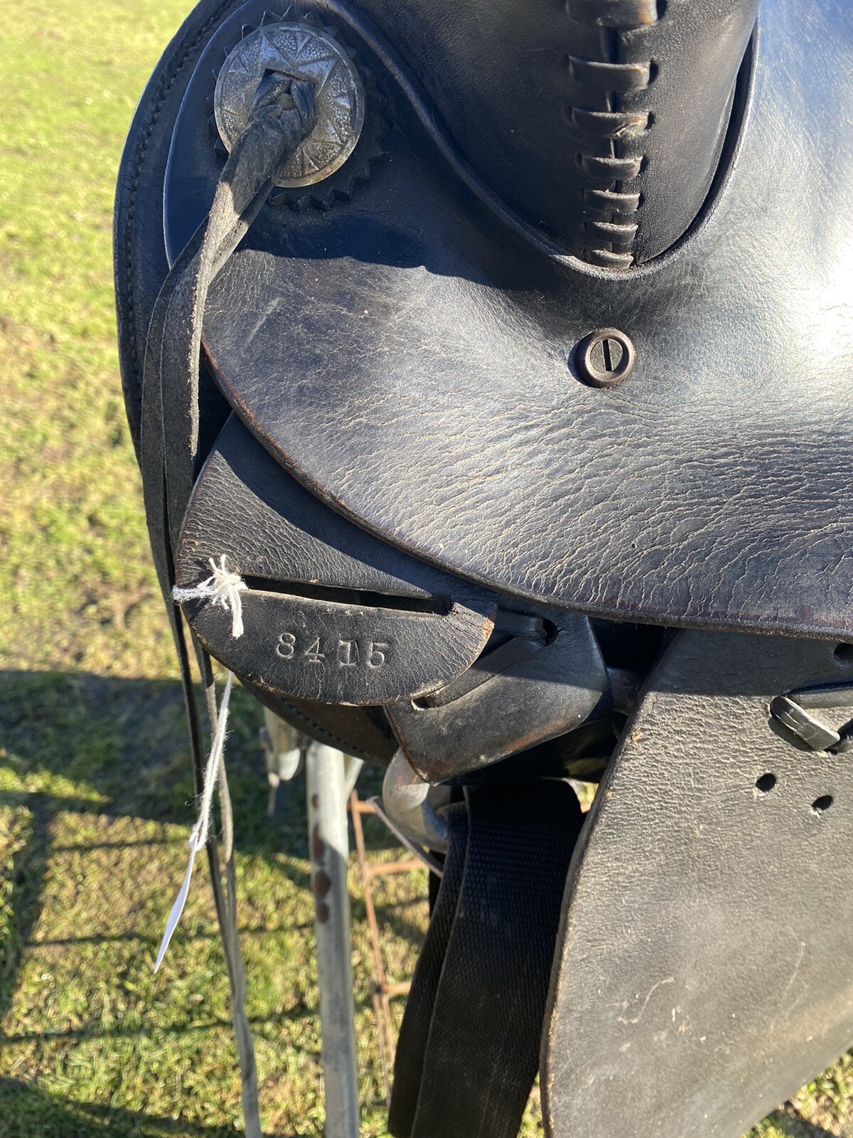 Antique/Vintage J. C. Higgins 15.5” slick seat Western saddle w/tapaderos