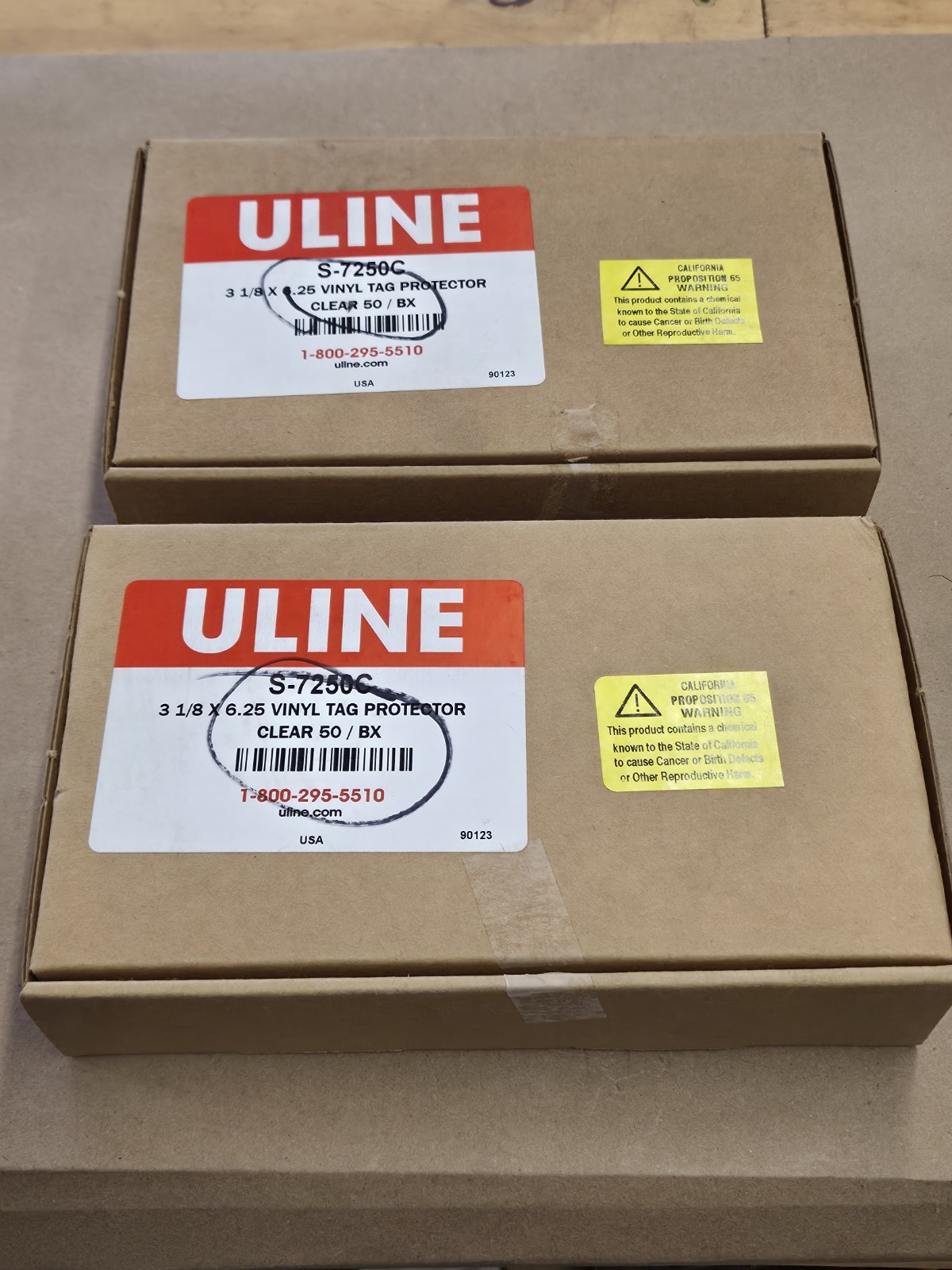 Lot Of 100 Uline S-7250C Vinyl Tag Protectors 3-1/8" X 6-1/4"
