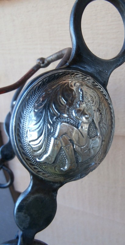 Silver Nude Cowgirl 2 in.. Silver Conchos Horse Short Shank Snaffle Bit