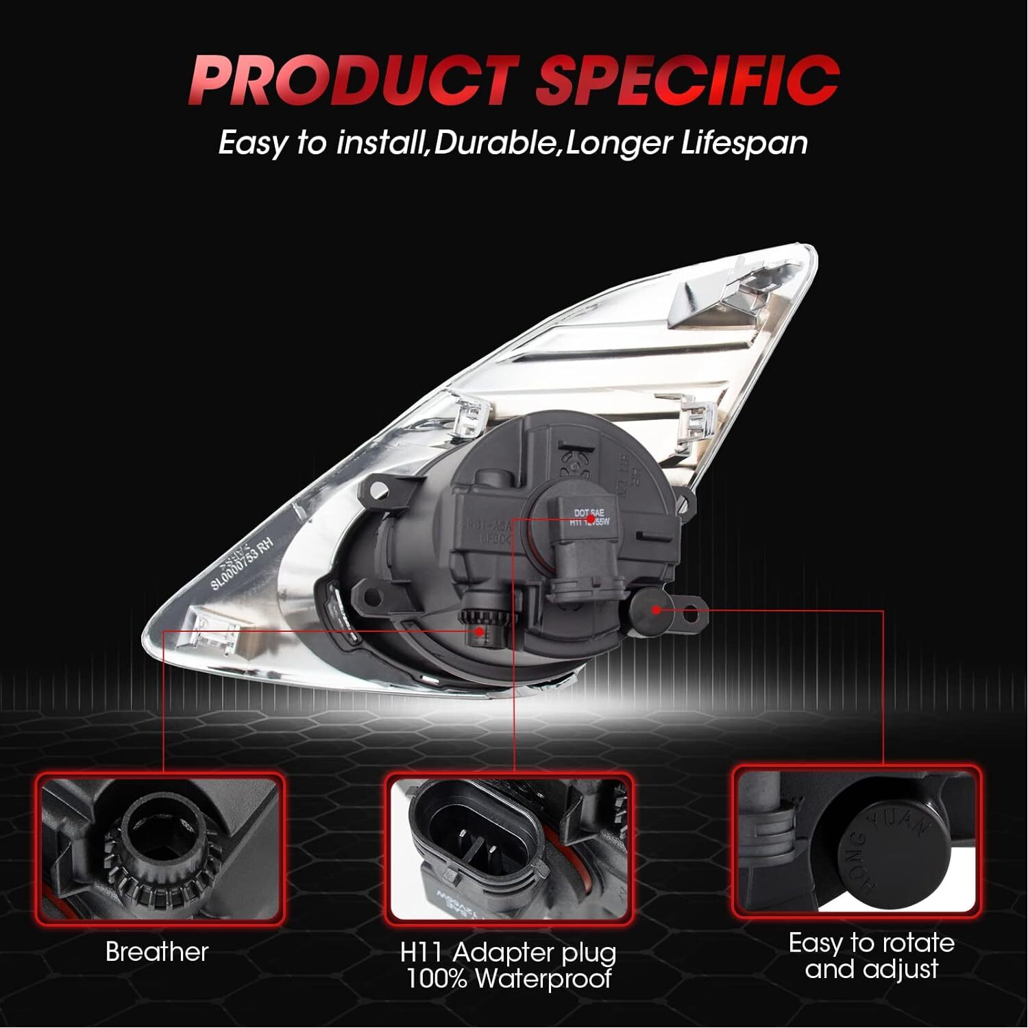 Clear Lens Fog Lights Lamps Chrome Cover Fits 2012 2013 2014 Toyota Camry Pair