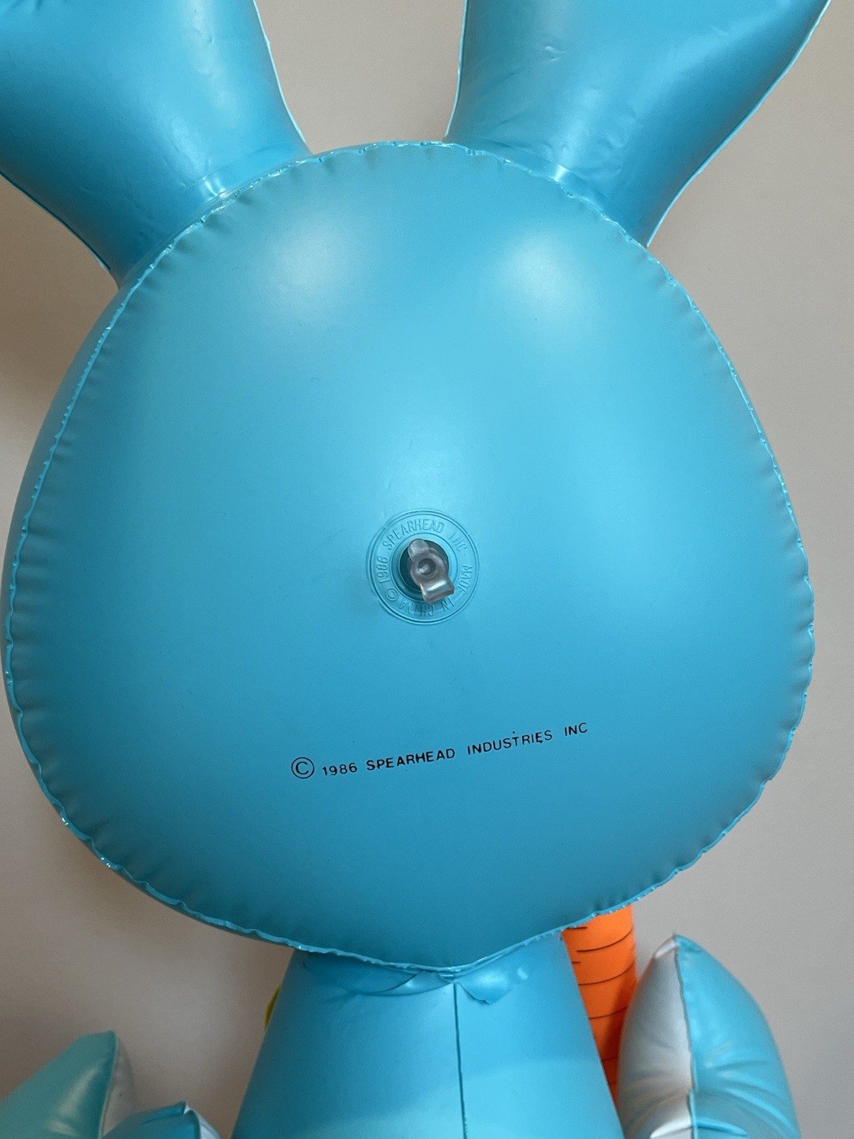 Vintage Dudley’s Inflatable Bosley Bunny 60” Blue Easter Bunny Decoration