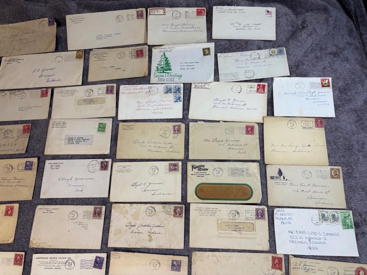 200+ Vintage Stamped Envelopes w/ Gladiolus Flower Gardens Related Letters