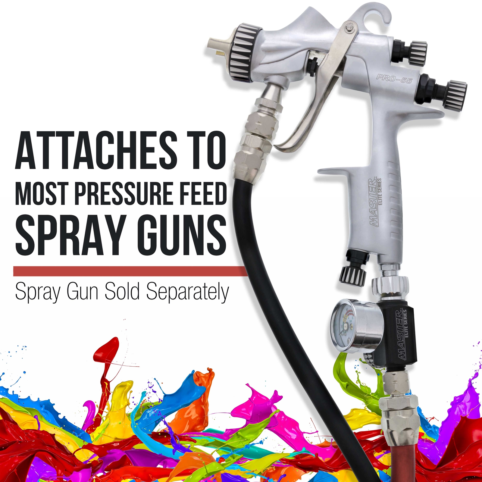 25 Foot Air and Fluid Hose Assembly Set for Spray Guns, Paint Pressure Pot Tanks