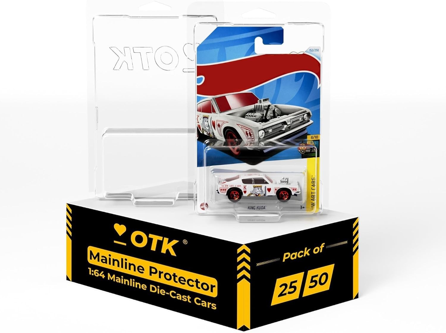OTK 0.8mm (30mil) Heavy Duty Mainline Protector Case for Hot Wheels 25-Pack