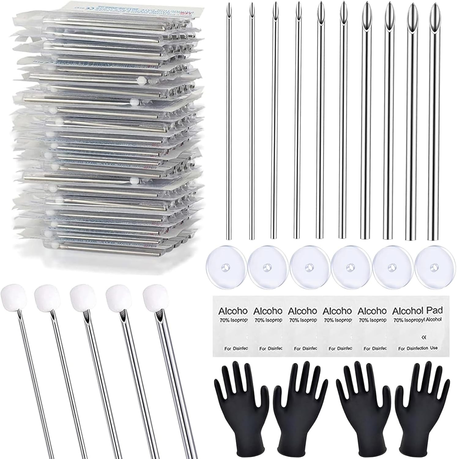 Body Piercing Kit 66PCS Professional Piercing Kit Includeds 50Mixed 12G 14G 16G