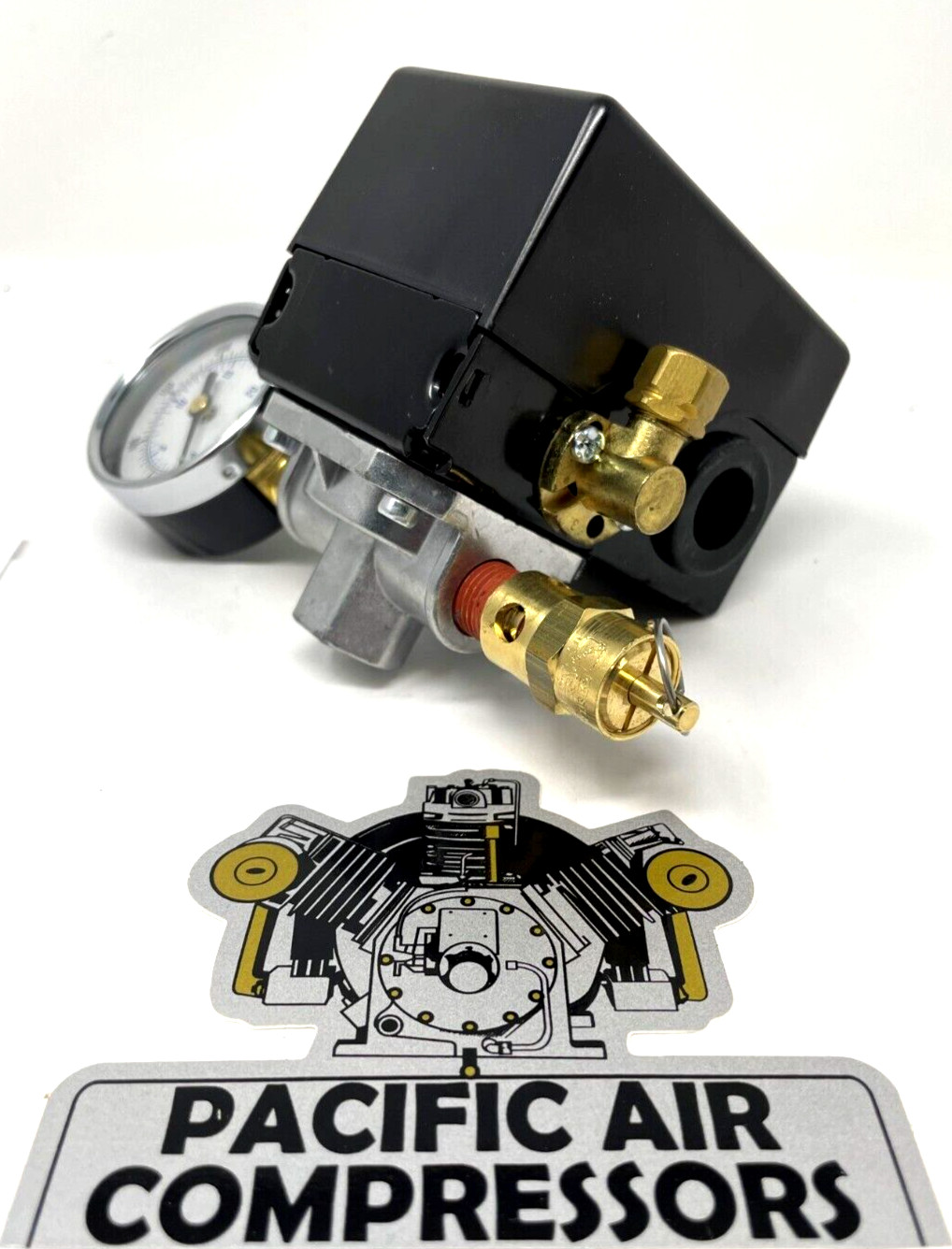 2 STAGE AIR COMPRESSOR PRESSURE SWITCH KIT 175 PSI OFF SAFETY VALVE / GAUGE