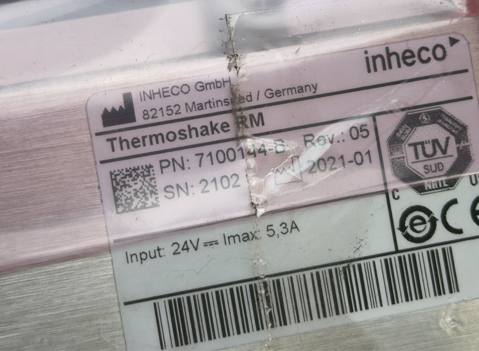 Inheco Thermoshake RM Classic Lab Shaker 7100144-B Index 002 Germany