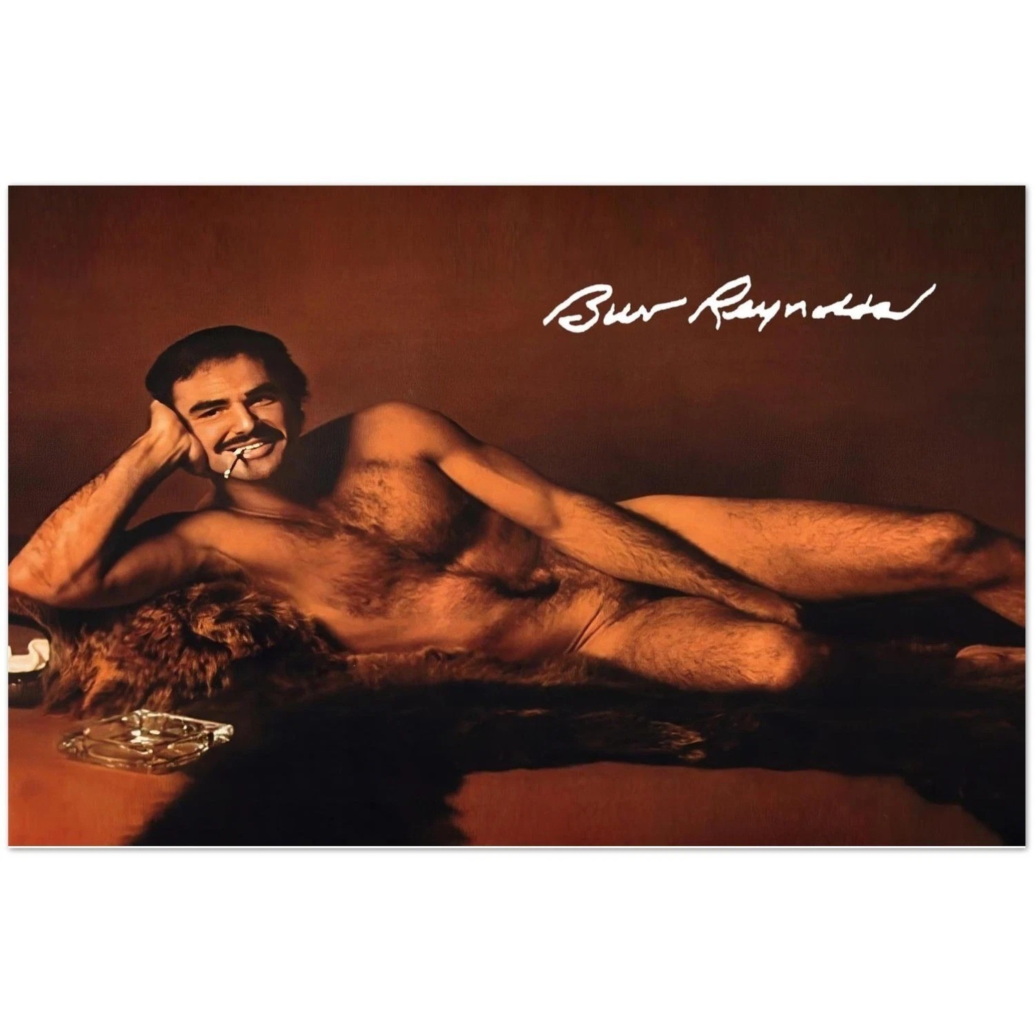Burt Reynolds Famous 1972 Cosmopolitan Centerfold Wall Art Poster