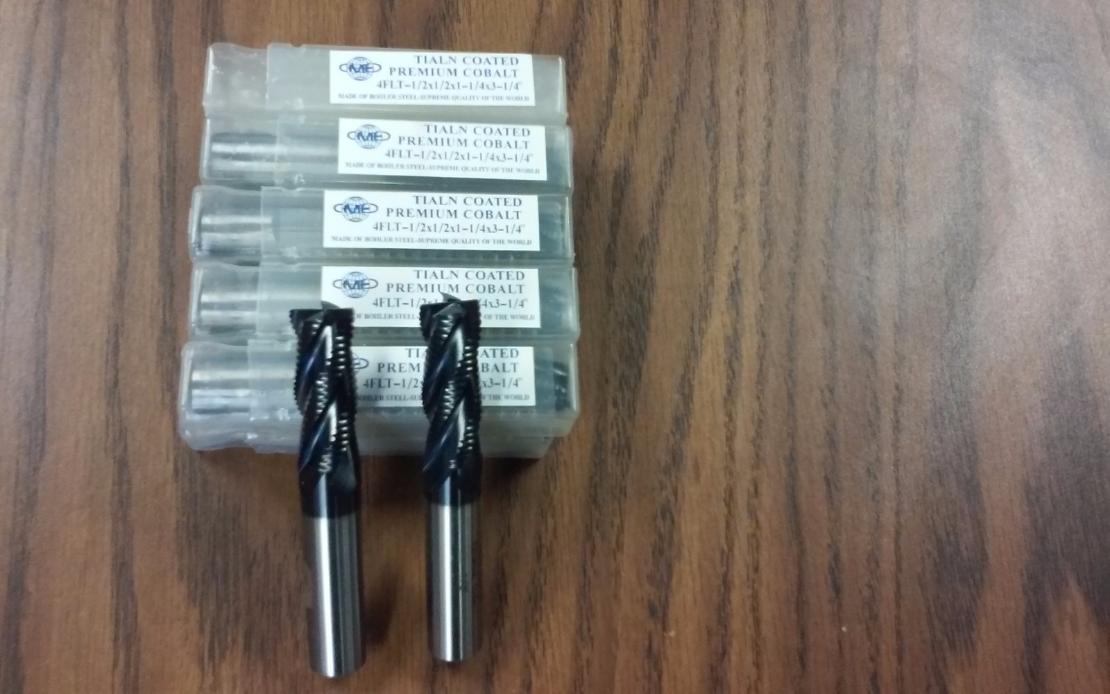 1/2" M42 cobalt roughing end mills Tialn coated 10pc for $139.00 free ship-new